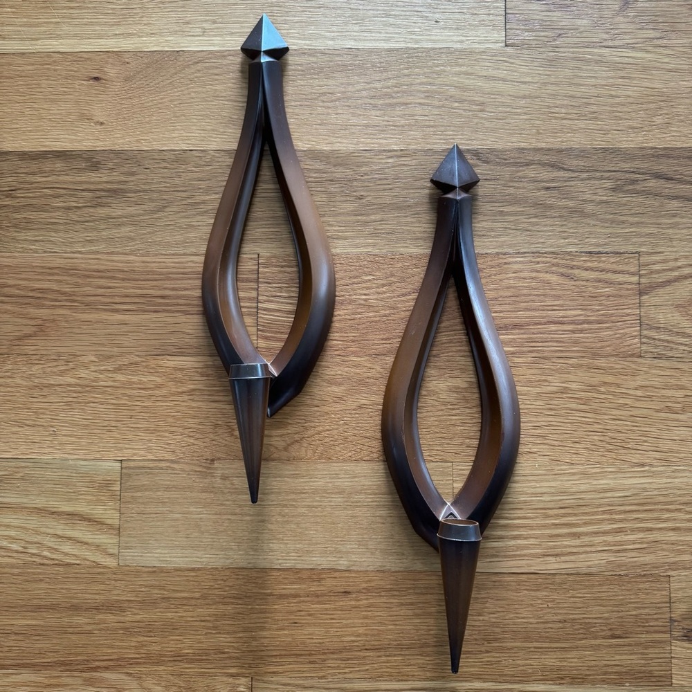 2- Vintage Candle Holders Wall Sconces, Syroco Molded plastic, MCM, Made in USA